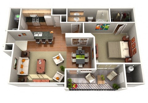 Willow Floor Plan 1 Bedroom 1 Bath Apartments in Glendale AZ